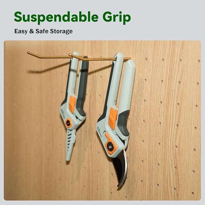 PrunePro Garden Scissors Pruning Shears Sharp Stainless Steel Non-Stick Teflon Coating Blade for Precise Cuts Garden Snip Bonsai Clippers for Plants Rose Flower