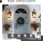 Emliviar 12.2 Inch Wall Light with Water Ripple Glass, 1-Light Outdoor Patio Light for House, Die-cast Aluminum in Oil Rubbed Bronze Finish, XE219B ORB