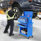 8-Drawer Rolling Tool Chest Tool Box,Removable Tool Storage Cabinet with 4 Wheels and Drawers,2 in 1 Portable Toolbox Organizer, Tool Chest with Lockable Drawer Gifts for Men, Blue