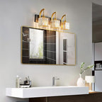 Crystal Vanity Lights 3-Light Black Gold Bathroom Vanity Lights Modern Crystal Bathroom Light Fixtures Over Mirror 23.62" Long Vanity Light for Bathroom