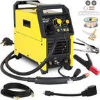 Weldpro 155A MIG Welder, 110V/220V Flux Core MIG Welder/MMA/Spool Gun/Stick 4 in 1 Welding Machine with Synergy, IGBT Inverter Portable Gasless Welder Equipment, Aluminum Spool Gun Compatible
