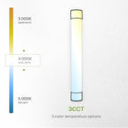 ASD LED 48" Vanity Flush Mount Light Fixture, Linear Bathroom Lighting Bar | 3CCT, Dimmable, Energy Star, ETL Listed | 35W 3200LM 3000-5000K 120V | Long Tube Bath Wall Sconce Over Mirror | Black