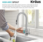 KRAUS Bolden Motion Sensor Single Handle Pull Down Touchless Kitchen Faucet in Spot-Free Stainless Steel, KSF-1616SFS