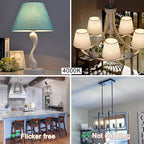 3.2 Inch 4000K Neutral White E26 LED Bulb 60 Watt Equal, AC 120V 600LM Edison Bulbs Dimmable, 6W T10 Tubular Filament Light Bulbs Clear Glass for Fan Pendant Wall Light, UL Listed-4 Pack