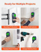 VEVOR Stud Finder Wall Scanner, 5 in 1, Electronic Wall Stud Detector with Smart Sensor, High-Definition LCD Display and Audio Alarm, for the Center and Edge of Metal, AC Wire, Joists, Pipes, Blue