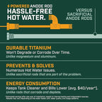 Corro-Protec Powered Anode Rod for Bradford White Water Heater and Hot Water Outlet Installation, Eliminates Rotten Egg/Sulfur Smell within 24 hours and Stops Corrosion Inside Tank, 20-Year Warranty