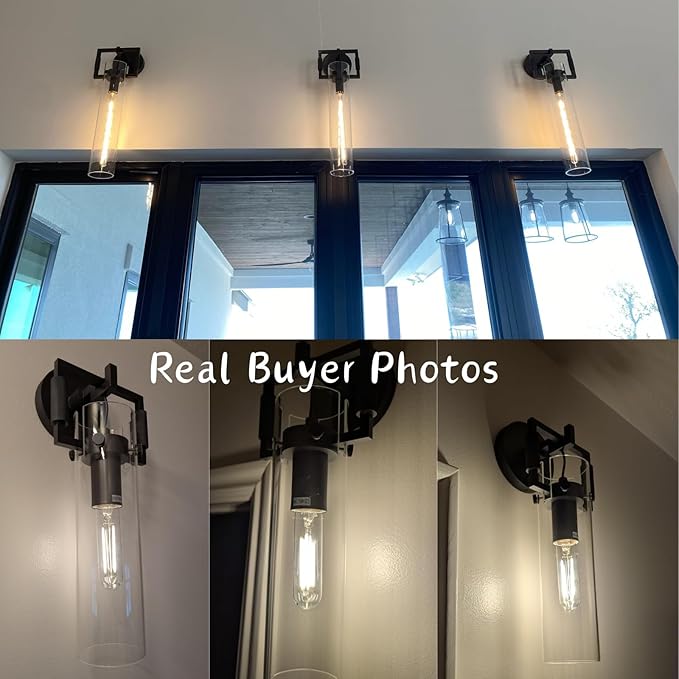 15'' Knurled Copper Wall Sconce,Modern Black Glass Bathroom Wall Sconces, 1-Lights Bathroom Vanity Lights for Living Room, Bedrooms, Fireplace, Staircases, Include Bulb