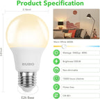 BUBO 36 Pack A19 LED Light Bulbs, 40 Watt Equivalent LED Bulbs, Warm White 3000K, 550 Lumens, E26 Standard Base, Non-Dimmable, 5W Warm White LED Bulbs for Bedroom Living Room Home Office