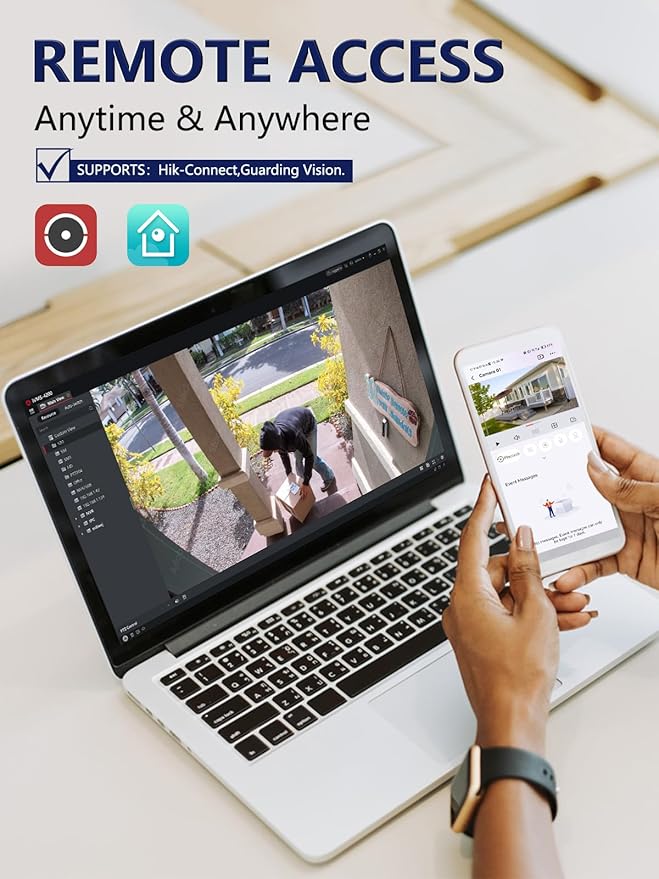 Anpviz 12MP NVR 32 Channel PoE Security Camera System, 32CH H.265+ NVR with 8TB HDD and 16 Ports PoE Switch, 24pcs 4K 8MP IP Cameras with Smart Color Night Vision, Business Surveillance, 24 Cables