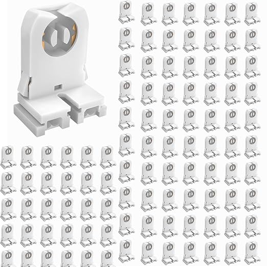 JESLED Non Shunted LED Tombstones - (Pack of 100) T8 Lamp Holder, UL Turn Type Tombstone Lampholder for T10 T12 LED Fluorescent Tube Replacement, Medium Bi-pin G13 Socket for Programmed Start Ballasts