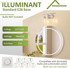 Vanity Bathroom Light, 2-Light Bathroom Light Fixtures Over Mirror, Silver Vanity Lights for Bathroom with Clear Glass, Modern Wall Lamp for Cabinet Hallway, Bedroom