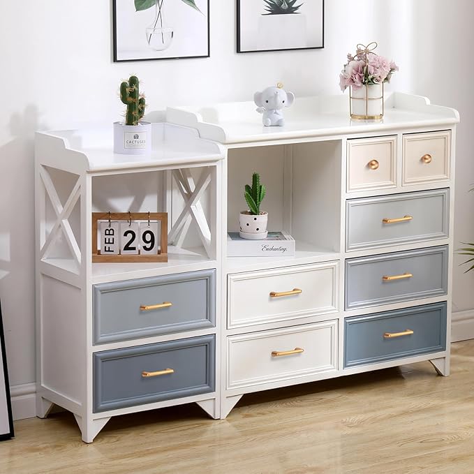 10 Pack 3 Inch(76mm) Hole Center Modern Brushed Champagne Bronze Cabinet Pull Handle Timeless Vanity Drawer Pull Handle Classic Cabinet Hardware for Kitchen Bathroom, Champagne(3x10)