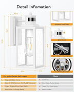 VIANIS Motion Sensor Outdoor Light Fixture, White Dusk to Dawn Porch Lighting Wall Mount, Waterproof Modern Outside LED Lights for House, 100% Aluminum Exterior Wall Sconce Lantern for Garage Lamps
