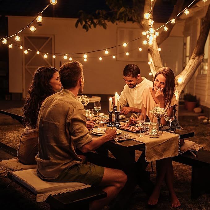 Meconard G40 Replacement Light Bulbs, E12 Candelabra Screw Base 5watt Dimmable Clear Glass Globe Incandescent Bulbs for Indoor Outdoor String Lights,Warm White,25Pack