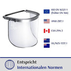 Blue Eagle Aluminum Face Shield Adapter for Cap-style Hard Hat | Visor Bracket | Silver Color | with 1 Free High Impact Replacement Visor