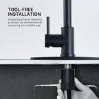 WEWE Kitchen Faucets with Pull Down Sprayer, Black Kitchen Faucet, Commercial Single Handle Design with Perfect Arc with Hoses for Rv Kitchen Bar (2 Pack)