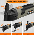 Oscillating Tool 300W, 6 Variable Speeds 22000 OPM Electric Corded Multi-tool with 3.5°Oscillation Angle, Quick Change Blade System,30pcs Accessories for Cutting, Sanding, Grinding, Scraping