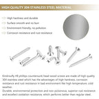 142 Pieces #8 x 1/2" 5/8" 3/4" 1" 1-1/4" Phillips Countersunk Head Self-Tapping Screws, Wood Screws Assortment Kit, 304 Stainless Steel