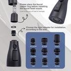 Metal Kitchen Faucet Head Replacement: 3-Function Pull Down Spray Nozzle with 9 Adapters, Sink Sprayer Replacement Compatible with Moen, Delta, Kohler, American Standard Faucets, Oil Rubbed Bronze