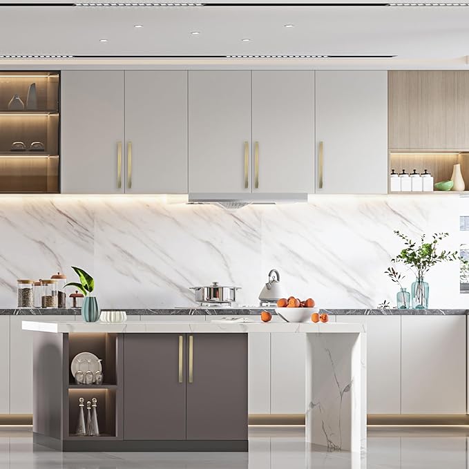 Asidrama 10 Pack 11.3 Inch(288mm) Brushed Antique Brass Kitchen Cabinet Handles, Cabinet Pulls Kitchen Cabinet Hardware for Cupboard Drawer Pulls