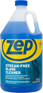 Zep Streak-Free Glass Cleaner - 1 Gallon (Case of 4) ZU1120128 - Professional Grade Formula that Cleans Dirt, Fingerprints, Grime, Smoke Haze, and Toothpaste on Windows, Mirrors, and Other Glass
