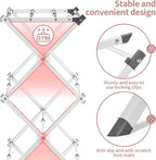 APEXCHASER Clothes Drying Rack, 3-Tier Laundry Drying Rack for Clothes, Expandable Metal Clothing Dryer, Collapsible Towel Rack, Air Drying Rack, White