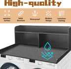 Royxen 2-Tier Washer Dryer Countertop,19.5"H Wood Washer and Dryer Topper with Storage Shelf,Laundry Countertop Over Washer Machine, Universal Fit for Laundry Room Organization (Black, 54"W X 27.5"D)