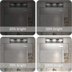 Ralbay 3 Light Dimmable Bathroom Vanity Light LED Modern Matte Black Vanity Wall Light Acrylic Stainless Steel Bathroom Vanity Lighting Fixtures