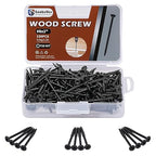 Deck Screws 2 Inch, Wood Screws #8 x 2, 150PCS, Torx Star Flat Head, Fence Construction Screws, Rust Resistant Epoxy Coated, T25 Bit Included, Black