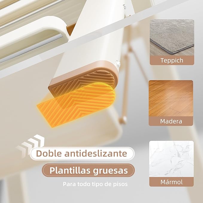 GameGem 3 Step Ladder Folding Step Stool with Wide Anti-Slip Pedal, 330LBS Capacity, Lightweight Portable Stepladder for Home and Kitchen Use, Cream Chocolate