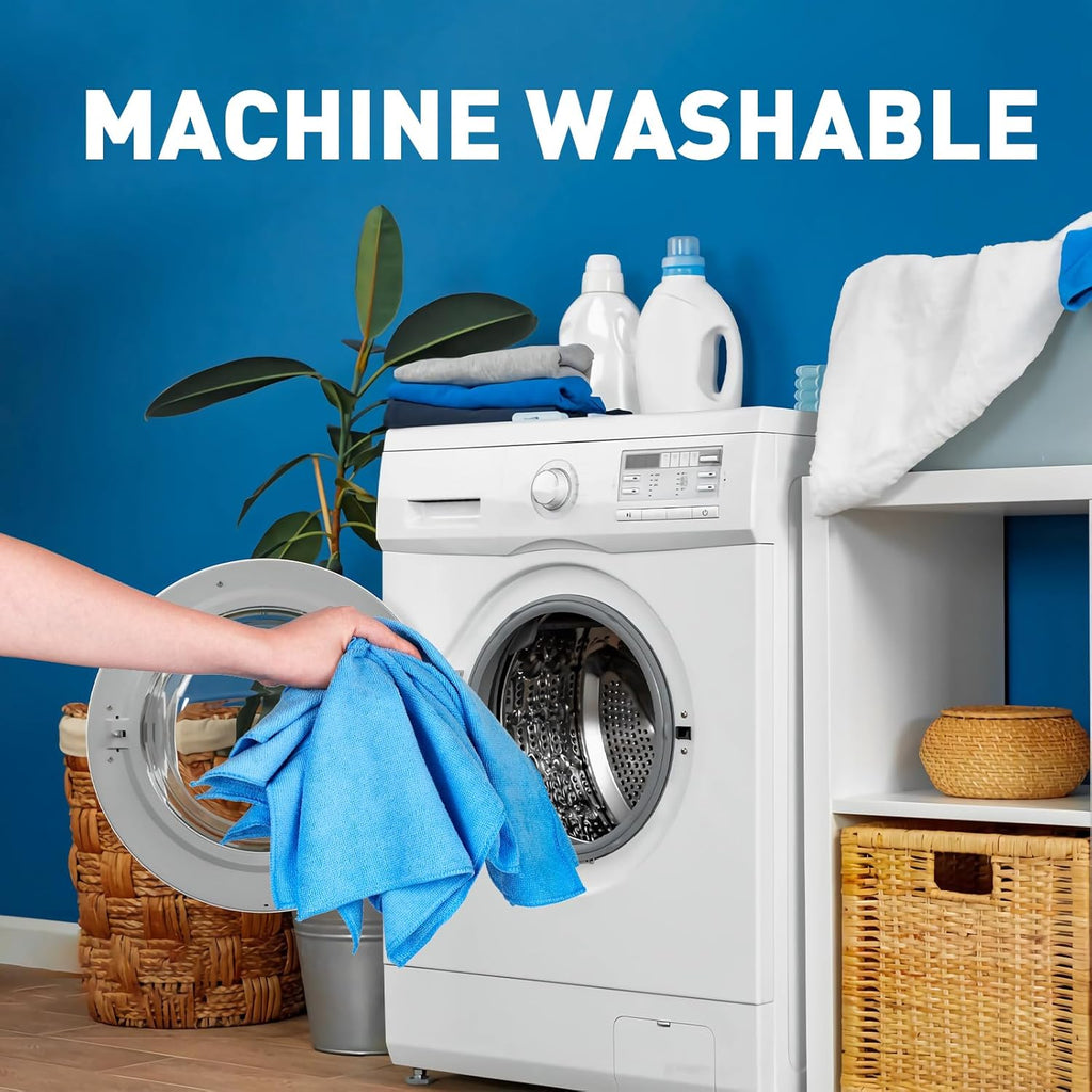 Microfiber Towels Bulk-150 Pack, Cleaning Cloths, Microfiber Towels for Cars, Cleaning Rags Blue (12x12 inches)