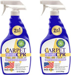 Carpet CPR Spot & Stain Remover Spray – Heavy Duty Carpet Cleaner for Pet Messes, Coffee & Tough Stains (32 Fl Oz (Pack of 2))