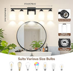 5-Light Bathroom Light Fixtures, 31" Modern Vanity Lights Over Mirror with Milky White Glass Shade, Matte Black Light Fixture, Classic Wall Light Fixture for Mirror Living Room Cabinet Bedroom Porch