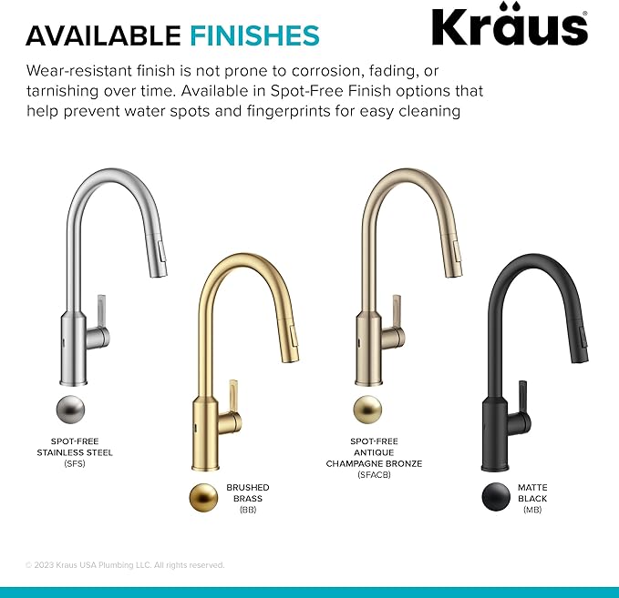 KRAUS Oletto Touchless Sensor Pull-Down Single Handle Kitchen Faucet in Spot-Free Antique Champagne Bronze, KSF-2830SFACB