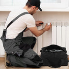 Small Tool Bag,Close Top Wide Mouth Tool Organizer Bag,Large Capacity Tool Bags for Men,Canvas Tool Storage Bag for Storage Handbag for Screwdrivers,Wrench,Pliers Hand Tools (black, 12 Inch)