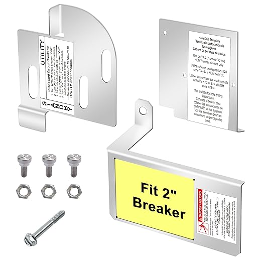 Generator Interlock Kit Compatible with Square D Electric HOMCGK2C Homeline Cover Generator and QOM2 Frame Size Main Breaker,for Use on Indoor QO 150 Amp-225 Amp Main Breaker. (Fixed Bracket 2 in)