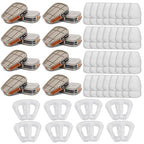 6001 Filter Cartridges Replacement for Gas Respirator, 16pcs Filter Cartridges + 16pcs Filter Covers + 64pcs Filter Cottons, Apply to 6100/6200/7501/7502/6502/6800