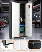 GarveeHome 72 in Steel Rolling Tool Cabinet with Lock | Heavy-Duty Garage Storage w/ 4 Adjustable Shelves & Pegboard | Industrial Organizer for Workshop Home