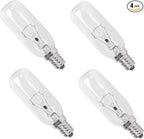 【4-Pack】 40W E12 Candelabra Bulbs, Dimmable 120V Warm White, Compatible for Broan/Whirlpool Range Hood Light Replacement for Models PM250/PM390/RM50000 - Replaces B02300264 WP8190806