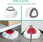 10 PCS Spin Mop Replacement Head,100% Microfiber Mop Heads Replacements with Triangle Spin Mop Head, 360 Degree Round Spin Mop Replacement Head for Easy House Cleaning Floor Mopping