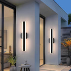 TODOLUZ 2-Pack 24-Inch LED Outdoor Wall Light Fixture, IP65 Waterproof 17W Exterior Linear Wall Mount Lighting, 5 Color Temperature Mode (3000K/3500K/4500K/5000K/6000K)