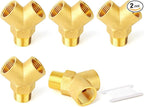 GASHER 2PCS Brass Pipe Fitting Male Branch Tee Y Adapter 3/8" NPT Female x 3/8" NPT Female x 3/8" NPT Male
