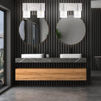 Bathroom Light Fixtures, 2-Light Brushed Nickel Bathroom Vanity Light, Modern Wall Sconces with Clear Glass Shade for Hallway Kitchen Foyer