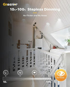 Ensenior 6 Pack 4 inch Gimbal Led Recessed Light with Junction Box, 90° Adjustable Directional Eyeball Lighting, Dimmable, 2700K/3000K/3500K/4000K/5000K, 900LM, 9W=100W-FCC Certified