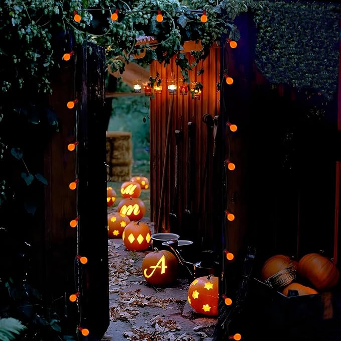 SUNSGNE G40 Orange Incandescent Replacement Light Bulbs, 25 Pack Globe Light Bulbs for E12 Outdoor String Lights, C7/E12 Candelabra Base, 5 Watt, Orange