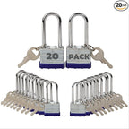 SEPOX® 20-Pcs Pack Keyed-Alike Lock Set | Sturdy Hardened Steel | Long Shank Secure | 1-9/16" 40MM Heavy-Duty Body | Same Keys 2 Pcs Each | Superb for Lockers, Tools Box, Fence