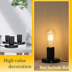 Tuanse 6 Pcs Polished Metal Desktop Lamp E26 E27 Screw Light Bulb Sockets Holder Base Lamp Replacement Base for Holding Bulb 6 Feet Cord on Off Switch Plug(Black)