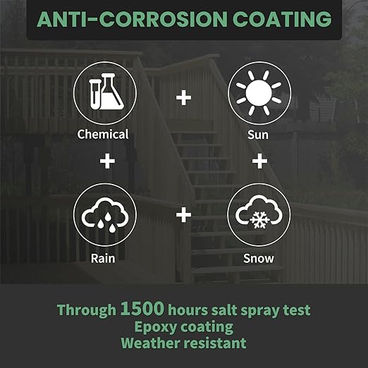 Wood Screws 3 Inch, FIXLINK Deck Screws #10 x 3, 105 PCS, Epoxy Coated, T25 Star Bit Above 1500 Hour Salt Spray Coating Outdoor Decking Screws Excellent Rust Resistant for Wood Fence, Green