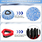 6 Pack Mop Replacement Heads Compatible with Oceda RinseClean 2-Tank System - Includes 2 Mop Scrub Brush Head, Microfiber Mop Refills, Easy Cleaning Mop Head Replacement