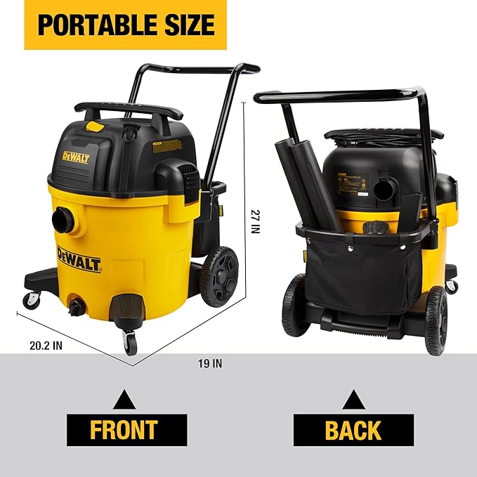 DEWALT DXV14P Shop Vacuum Wet/Dry 14 Gallon, 6 HP Wet/Dry Vac with 110 CFM Powerful Suction, Yellow